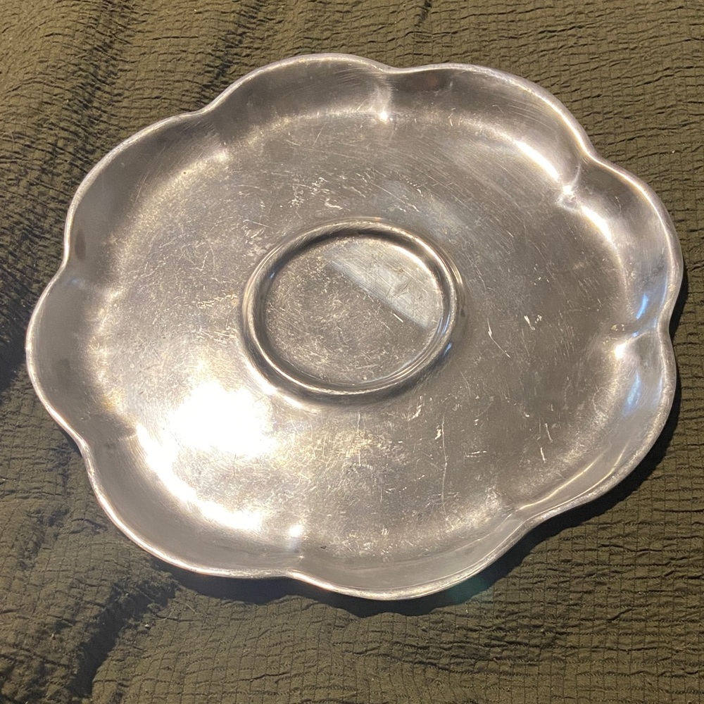Vintage Silver Scalloped Edge Tray